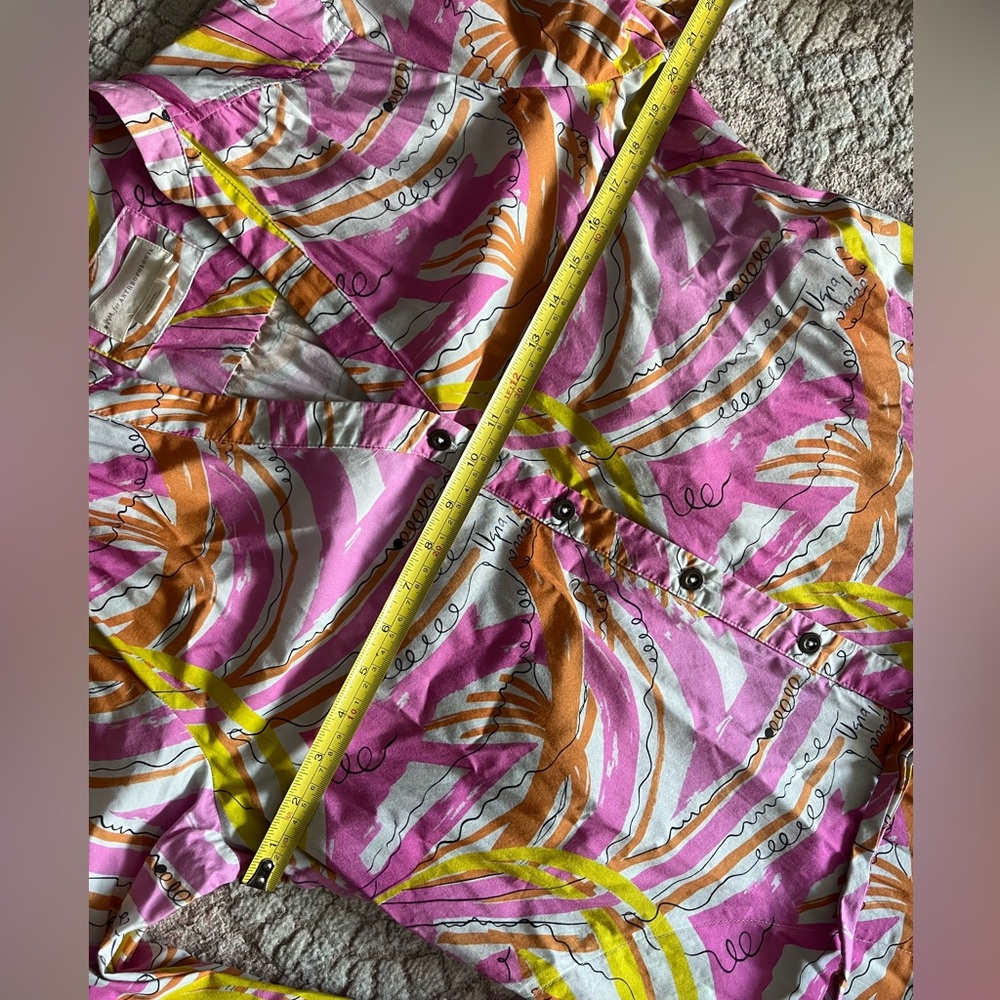 Anthropologie Pink & Orange Long Sleeve Printed Dress - Picture 12 of 14